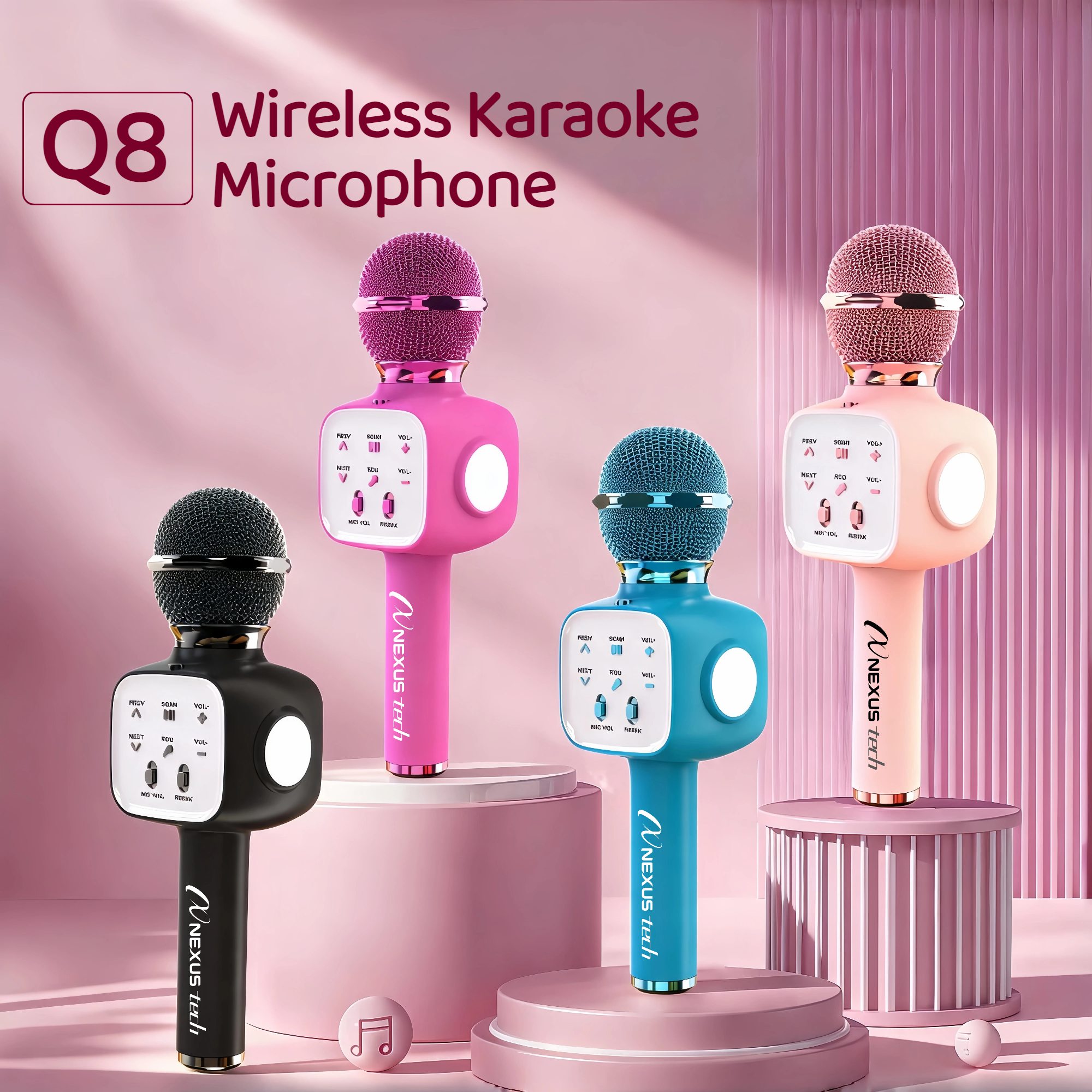 Type C Adapter - Bezprzewodowy mikrofon karaoke Bluetooth 5.2 5